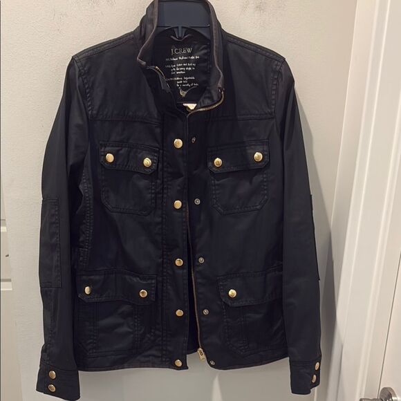 J. Crew Black and Gold Twill Field Jacket with Stand-Up Collar size XS - Picture 3 of 13